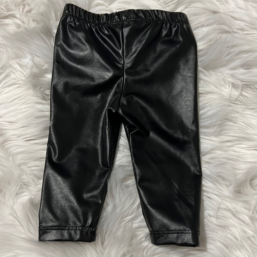 Vegan leather leggings. Size 3-6 months. Excellent condition!